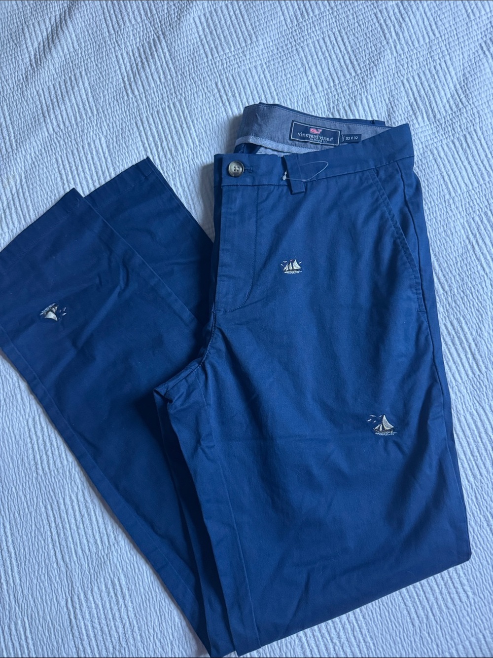 Vineyard Vines Navy Embroidered Sailboat Chinos